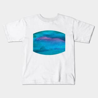 Light Sea Blue Galaxy Kids T-Shirt